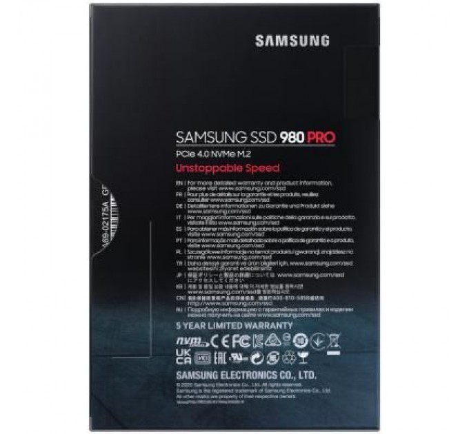 Samsung Накопичувач SSD M.2 2280 500GB 980 PRO Samsung (MZ-V8P500BW)