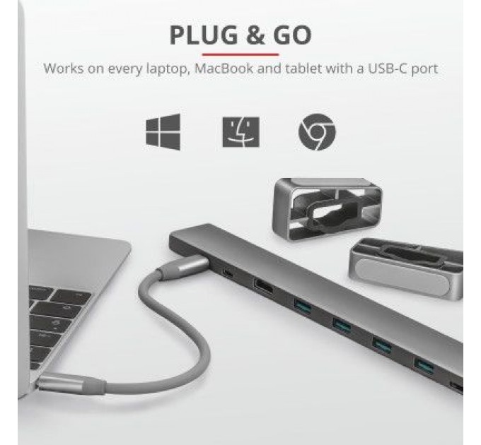 Trust Концентратор Trust Dalyx Aluminium 10-in-1 USB-C Multi-port Dock (23417_TRUST)