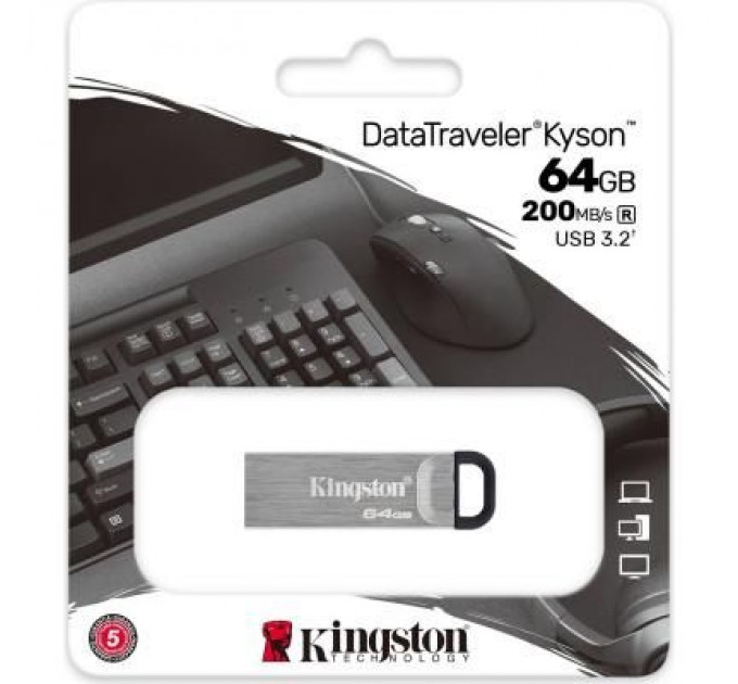 Kingston USB флеш накопичувач Kingston 64GB Kyson USB 3.2 (DTKN/64GB)