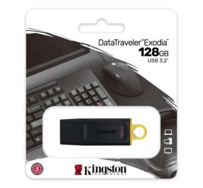 Kingston USB флеш накопичувач Kingston 128GB DT Exodia Black/Yellow USB 3.2 (DTX/128GB)