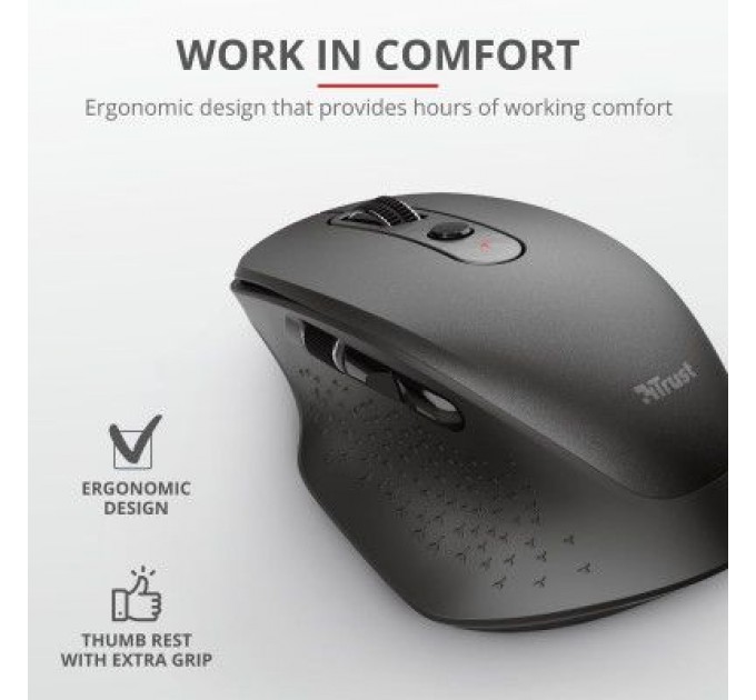 Trust Мишка Trust Ozaa Rechargeable Black (23812)