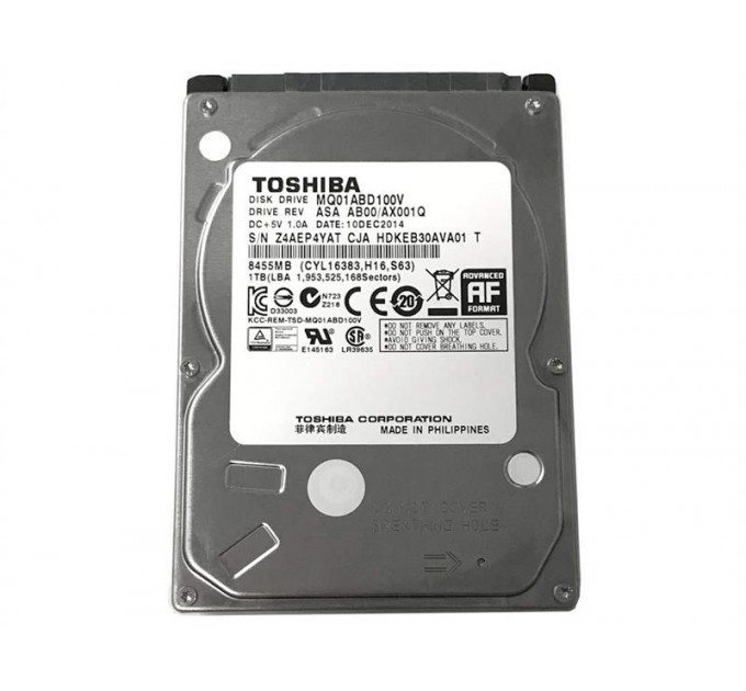 Toshiba Накопитель HDD 2.5" SATA 1.0TB Toshiba 5400rpm 8MB (MQ01ABD100V) Refurbished