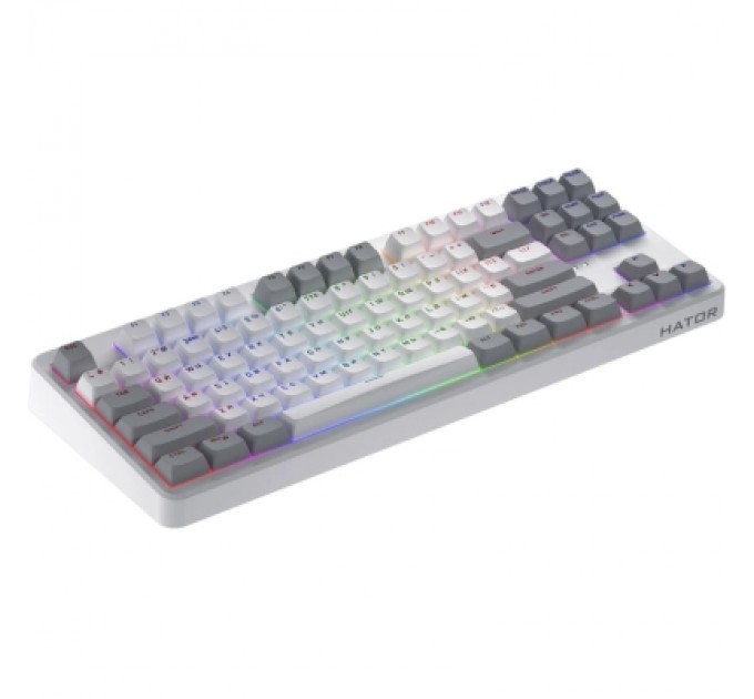 Hator Клавіатура Hator Rockfall 3 Mecha TKL QMK/VIA Orange Wireless White (HTK851UA)