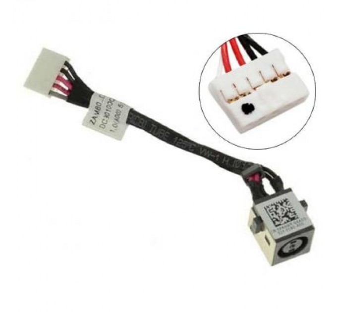 Dell Роз'єм живлення ноутбука з кабелем Dell PJ726 (7.4mm x 5.0mm + center pin), 5-pin (A49106)