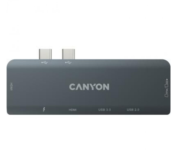 Canyon Порт-реплікатор Canyon 1*Type C PD100W+2*HDMI+1*USB3.0+1*USB2.0+1*SD+1*TF (CNS-TDS05B)