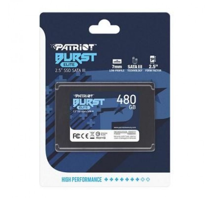 Patriot Накопичувач SSD 2.5" 480GB Burst Elite Patriot (PBE480GS25SSDR)