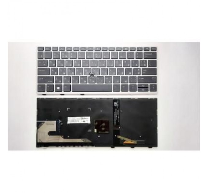 HP Клавіатура ноутбука HP EliteBook 830 G5 черная с серебр рамкой ТП и подсв (A46156)