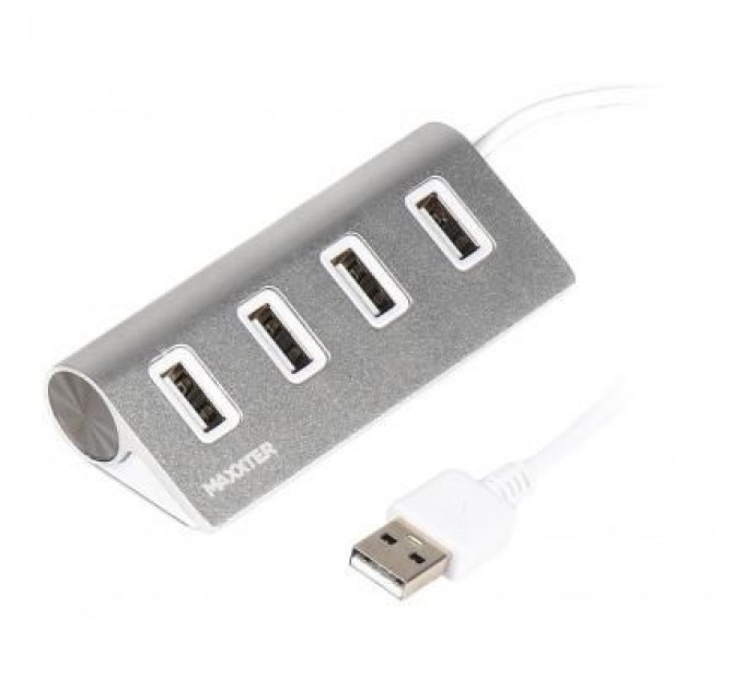 Maxxter Концентратор Maxxter USB 2.0 Type-A 4 ports silver (HU2A-4P-01)