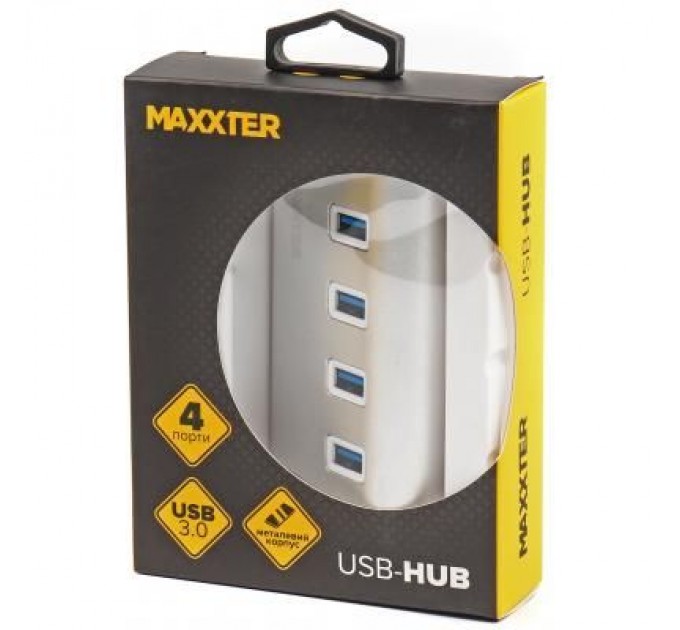 Maxxter Концентратор Maxxter USB 3.0 Type-A 4 ports silver (HU3A-4P-01)
