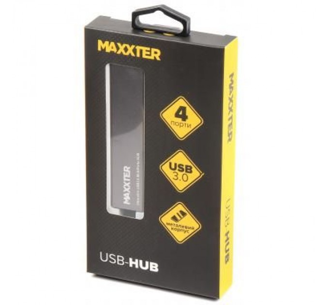 Maxxter Концентратор Maxxter USB 3.0 Type-A 4 ports grey (HU3A-4P-02)