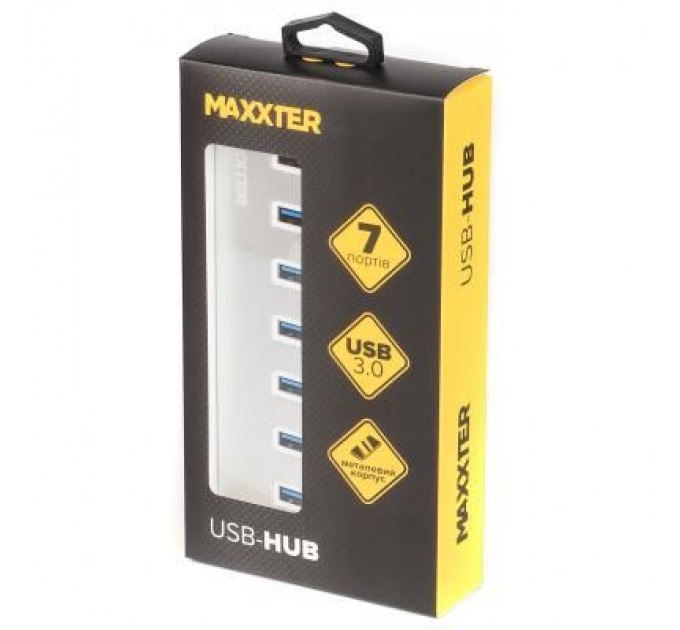 Maxxter Концентратор Maxxter USB 3.0 Type-A 7 ports silver (HU3A-7P-01)