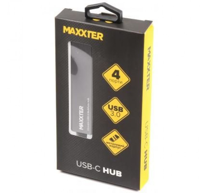 Maxxter Концентратор Maxxter USB 3.0 Type-C 4 ports grey (HU3С-4P-02)