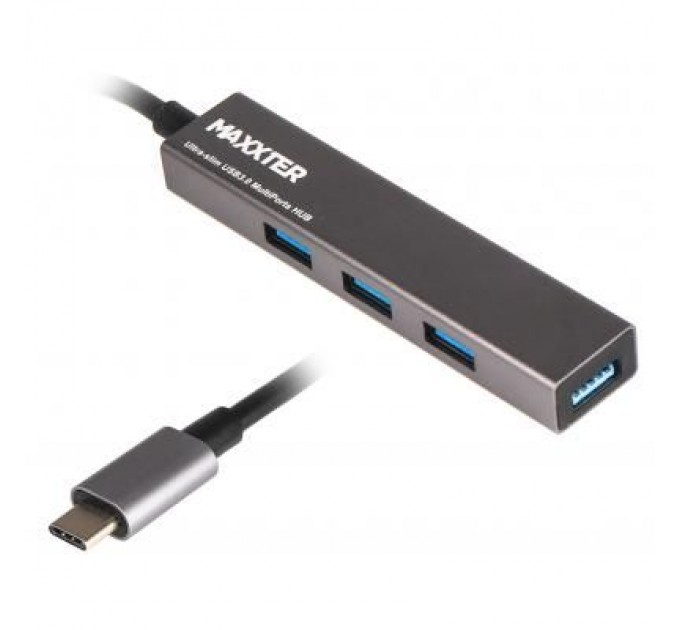 Maxxter Концентратор Maxxter USB 3.0 Type-C 4 ports grey (HU3С-4P-02)