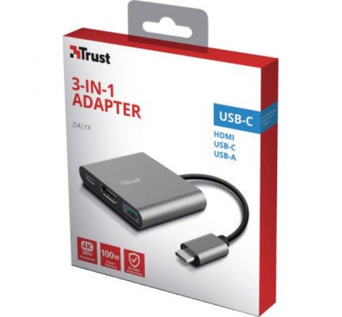 Trust Концентратор Trust Dalyx 3-in-1 Multiport USB-C (23772)