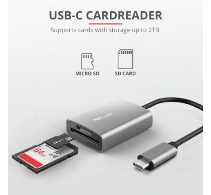 Trust Зчитувач флеш-карт Trust Dalyx Fast USB-С Card reader (24136)