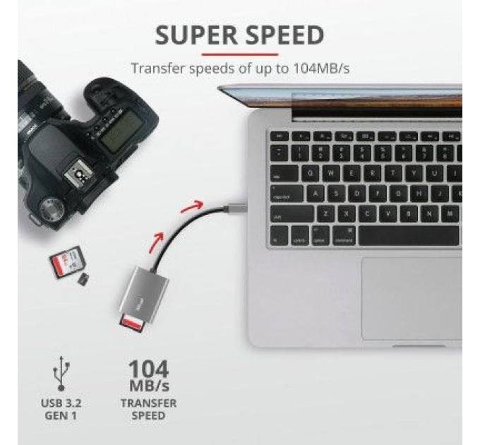 Trust Зчитувач флеш-карт Trust Dalyx Fast USB-С Card reader (24136)