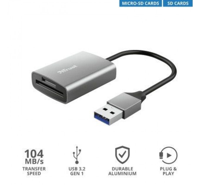 Trust Зчитувач флеш-карт Trust Dalyx Fast USB 3.2 Card reader (24135)