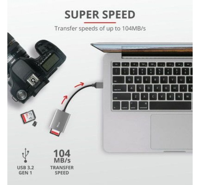 Trust Зчитувач флеш-карт Trust Dalyx Fast USB 3.2 Card reader (24135)