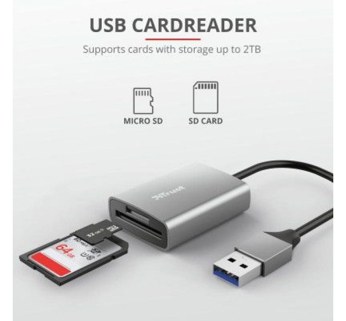 Trust Зчитувач флеш-карт Trust Dalyx Fast USB 3.2 Card reader (24135)