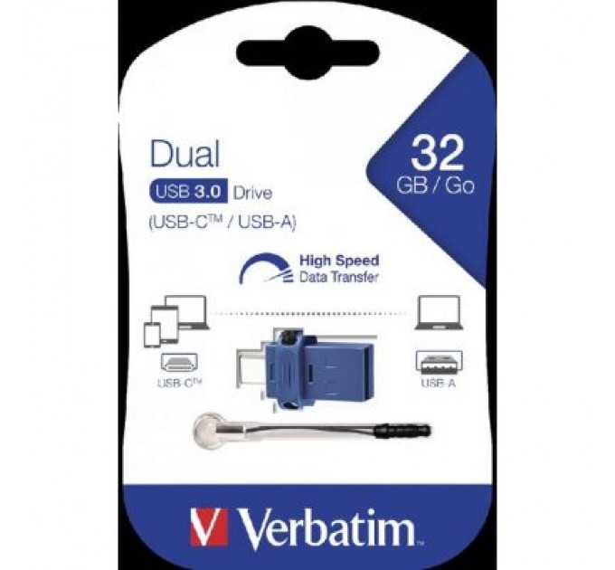 Verbatim USB флеш накопичувач Verbatim 32GB Dual USB Drive USB 3.0/Type-C (49966)