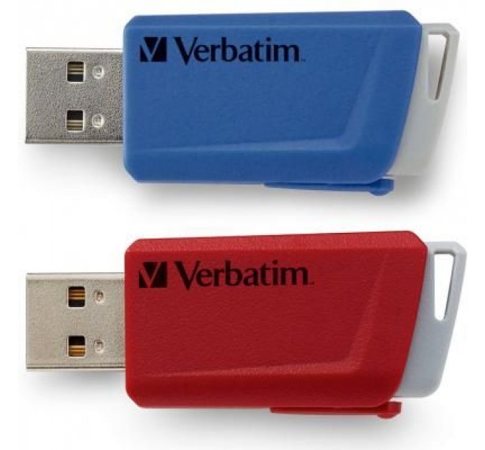 Verbatim USB флеш накопичувач Verbatim 2x32GB Store 'n' Click Red/Blue USB 3.2 (49308)