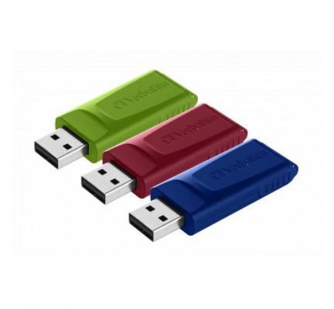 Verbatim USB флеш накопичувач Verbatim 3x16GB Slider Red/Blue/Green USB 2.0 (49326)