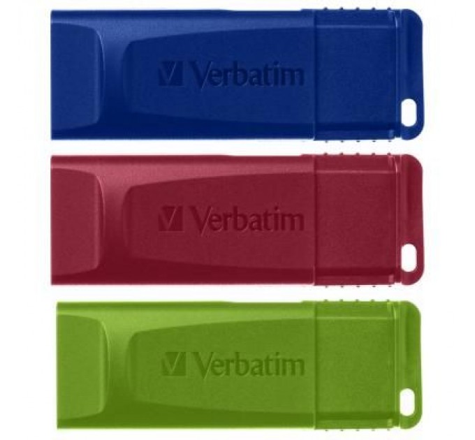 Verbatim USB флеш накопичувач Verbatim 3x16GB Slider Red/Blue/Green USB 2.0 (49326)