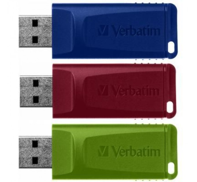 Verbatim USB флеш накопичувач Verbatim 3x16GB Slider Red/Blue/Green USB 2.0 (49326)