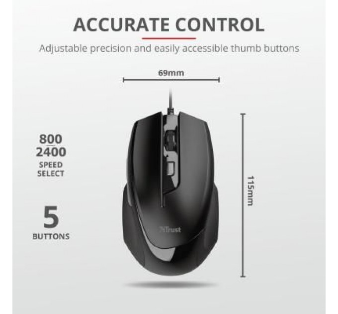 Trust Мишка Trust Voca USB Black (23650)