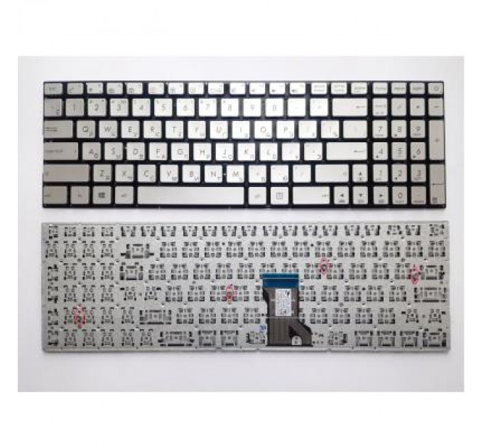 ASUS Клавіатура ноутбука ASUS N501J/N501JW/N501V/N501VW сріб RU (A46153)