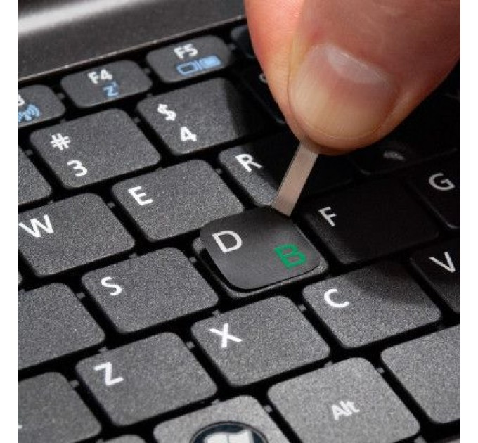 SampleZone Наклейка на клавіатуру SampleZone непрозора чорна, біло-зелений (SZ-BK-GS)