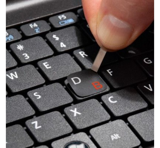 SampleZone Наклейка на клавіатуру SampleZone непрозора чорна, біло-помаранчевий (SZ-BK-RS)