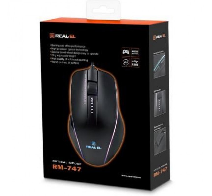 REAL-EL Мишка REAL-EL RM-747 Black