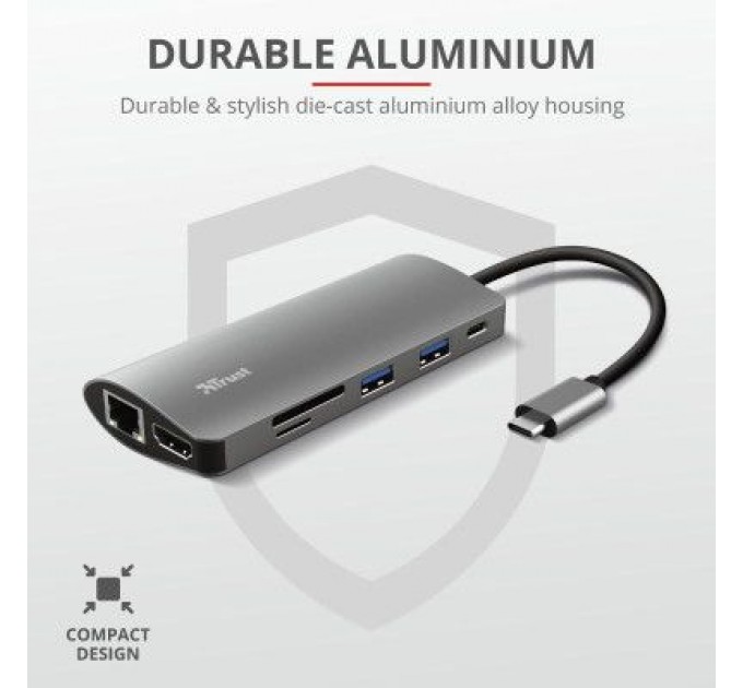 Trust Концентратор Trust DALYX 7-IN-1 USB-C ALUMINIUM (23775_TRUST)