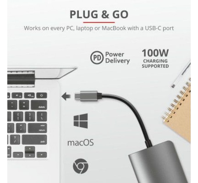 Trust Концентратор Trust DALYX 7-IN-1 USB-C ALUMINIUM (23775_TRUST)
