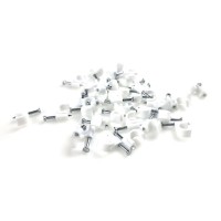 Скоба (клипса) EServer с гвоздем для крепления кабеля 4mm белая (пачка 100 шт) (WT-7002-CR04)