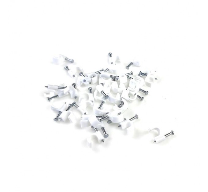 Eserver Скоба (клипса) EServer с гвоздем для крепления кабеля 7mm белая (пачка 100 шт) (WT-7002-CR07)