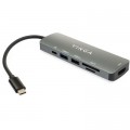Vinga Концентратор Vinga USB Type-C 3.1 to HDMI+USB3.0+USB 2.0+SD/microSD+PD 6in1 (VHC6)