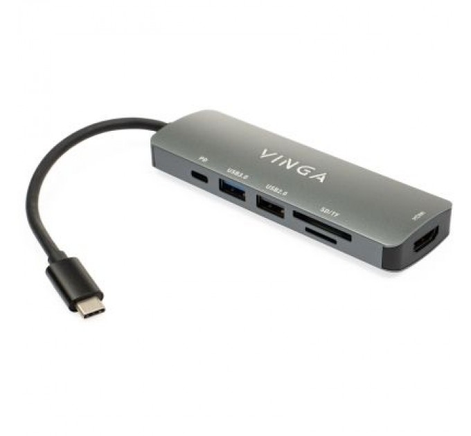 Vinga Концентратор Vinga USB Type-C 3.1 to HDMI+USB3.0+USB 2.0+SD/microSD+PD 6in1 (VHC6)