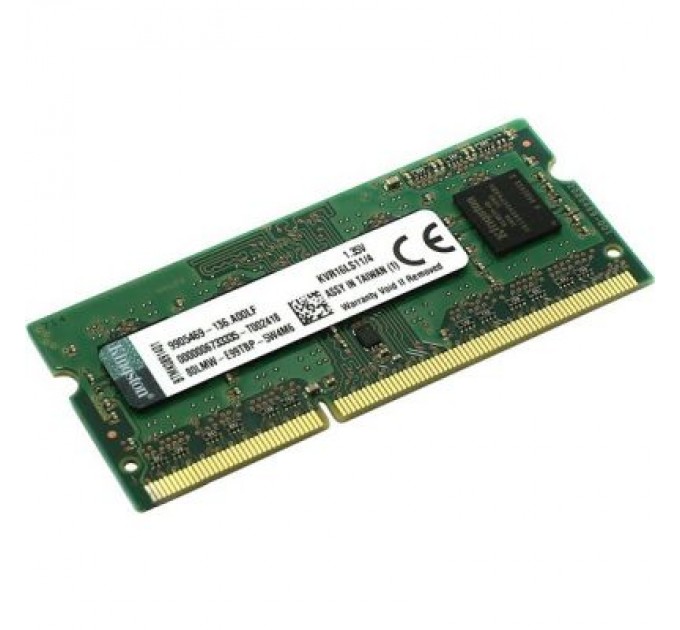 Kingston Модуль пам'яті для ноутбука SoDIMM DDR3L 4GB 1600 MHz Kingston (KVR16LS11/4WP)