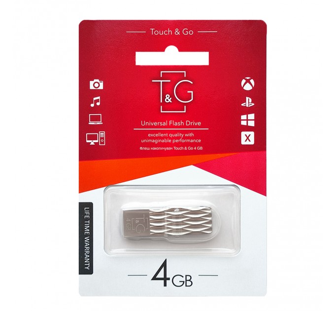T&G Флеш-накопичувач USB 4GB T&G 103 Metal Series Silver (TG103-4G)