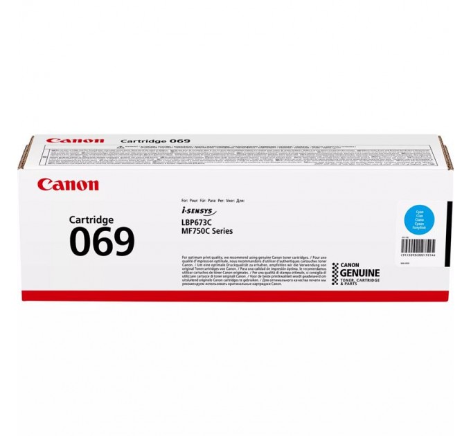 Canon Картридж Canon 069 MF752Cdw/MF754Cdw/LBP673Cdw Cyan (5093C002)