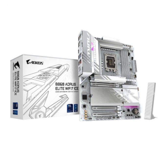 GIGABYTE Материнська плата GIGABYTE B860 A ELITE WF7 ICE (B860 AORUS ELITE WIFI7 ICE)