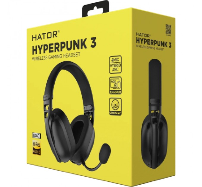 Hator Навушники Hator Hyреrpunk 3 Wireless Hi-Res SyncHUB connection Black (ESH15)