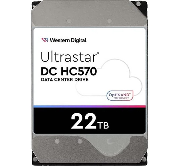 WESTERN DIGITAL ULTRASTAR Накопичувач HDD 3.5" SATA 22.0TB WD Ultrastar DC HC570 7200rpm 512MB (0F48155)