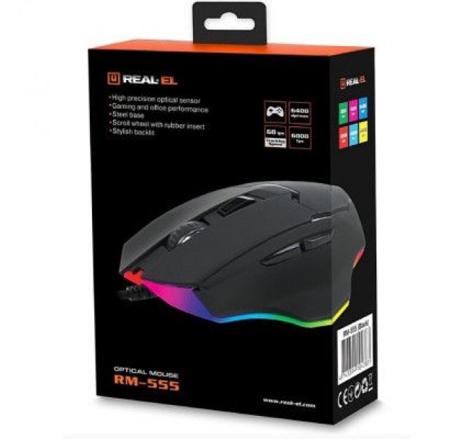REAL-EL Мишка REAL-EL RM-555 USB Black