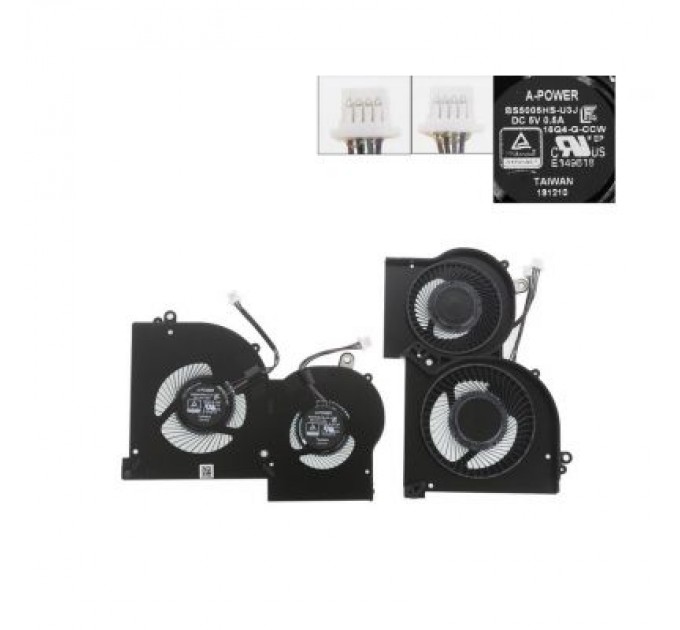 MSI Вентилятор ноутбука MSI GS65/MS-16Q2 (BS5005HS-U3I) DC 5V,4+4pin,GPU (A48493)