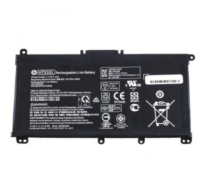 HP Акумулятор до ноутбука HP 250 G7 HT03XL, 3630mAh (41.9Wh), 3cell, 11.4V, Li-ion (A47552)