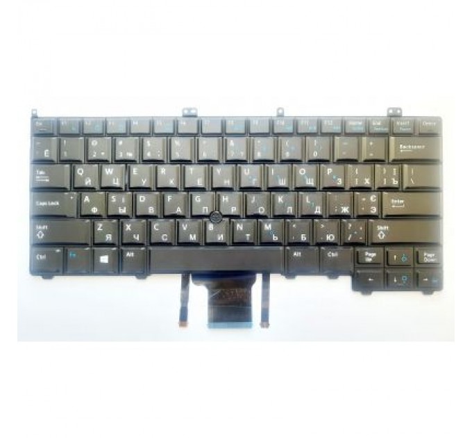 Dell Клавіатура ноутбука Dell Latitude E7240/E7420/E7440 черная с ТП и подсв UA (A46193)