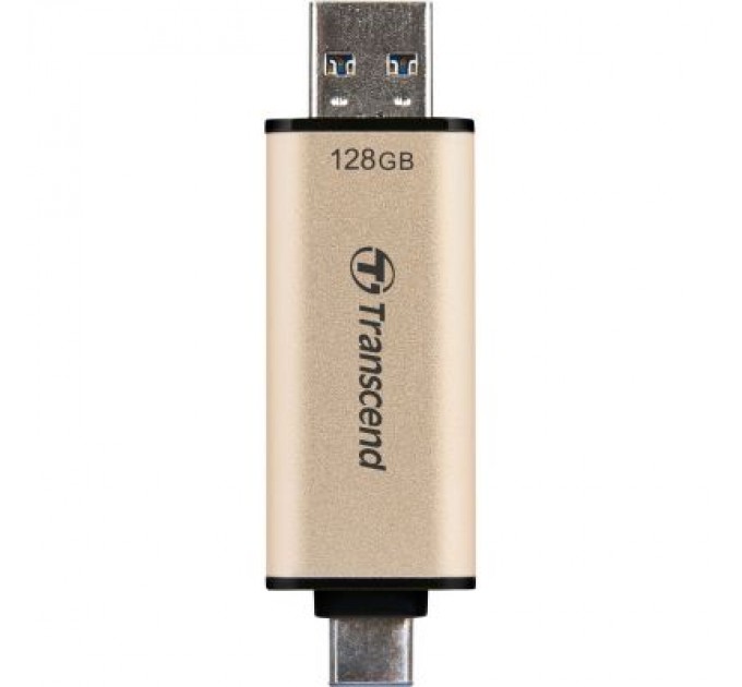 Transcend USB флеш накопичувач Transcend 128GB JetFlash 930 Gold-Black USB 3.2/Type-C (TS128GJF930C)